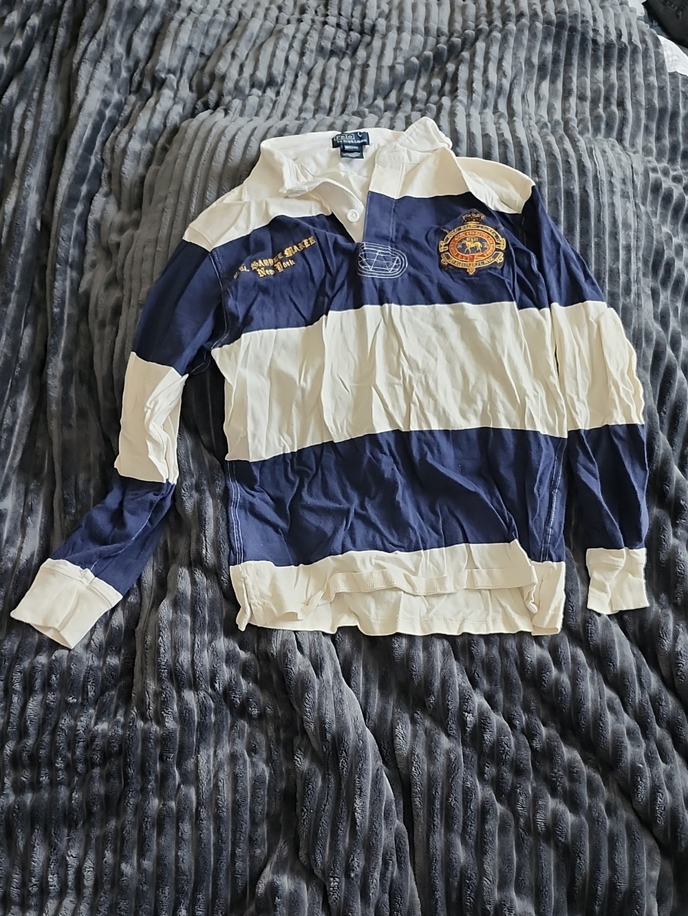 Polo by Ralph Lauren Kids Navy & Cream Striped Rugby Top